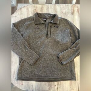 Patagonia Men’s Better Sweater Quarter-Zip Fleece Gray XXL with Barefoot logo